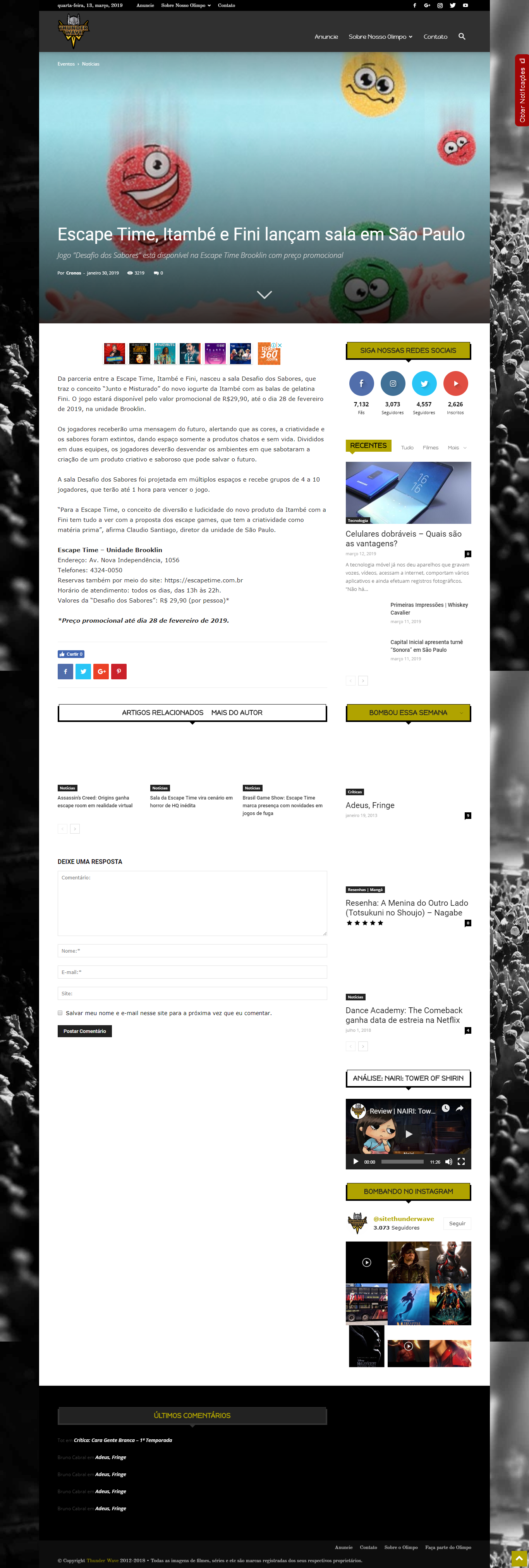 Escape Time, Itambé e Fini lançam sala em São Paulo