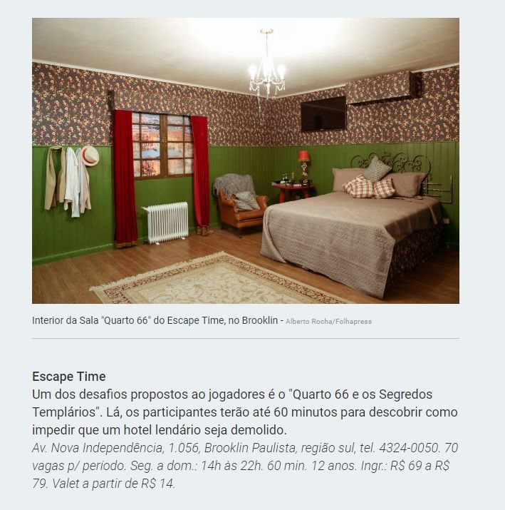 Escape Time é um dos destaques do Escape Week no Guia da Folha online